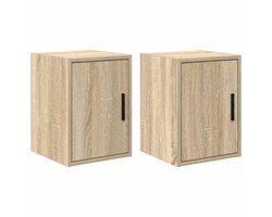 vidaXL - Garagewandkasten - 2 - st - Spaanplaat - Sonoma - eikenkleurig