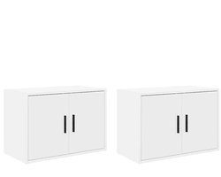 vidaXL - Garagewandkasten - 2 - st - spaanplaat - wit