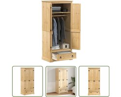 vidaXL Garderobe - Kasten - Kledingkast Corona 76x50x170 cm massief grenenhout - Meubel - Hout - Grenenhout