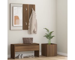 vidaXL - Garderobe - set - bewerkt - hout - hoogglans - wit