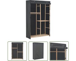 vidaXL Garderoben - Kledingkast - Kledingkast 3-laags 110x40x170 cm stof grijs - Opslagmogelijkheden - Stofkast - Dressoir
