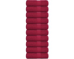 vidaXL - Gastendoekjes - 10 - st - 30x50 - cm - 360 - g/m² - 100% - katoen - bordeauxrood