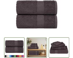 vidaXL Gastendoekjes - 30x50cm - 2 stuks - Antraciet Gastendoekjes - Handdoekjes - Badstof - Katoen - Anthracit