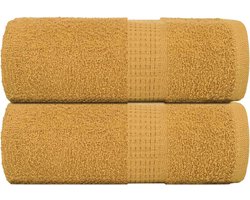 vidaXL - Gastendoekjes - FROGN - 2 - st - 30x50 - cm - 360 - g/m² - goud