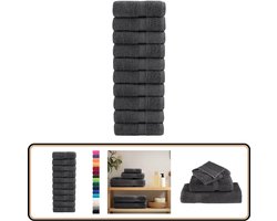 vidaXL Gastendoekjes SOLUND - 10st - 30x30cm - Antraciet Gastendoekjes - Keukenhandschoenen - Badhanddoeken - Washcloths - Microfiber Cloths