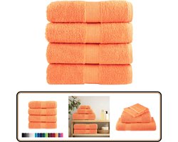 vidaXL Gastendoekjes SOLUND - 4 stuks - Oranje Gastendoekjes - Keukenhandschoenen - Badstof - Microfiber - Huishoudelijk Linnen