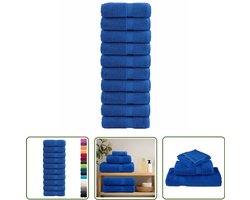 vidaXL Gastendoekjes - Zeepdoekjes - Premium washandjes SOLUND 10 stuks blauw 30x30 cm 600 g/m² - Handdoekjes - Katoen Handdoeken - Blauwe Handdoeken