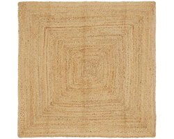 vidaXL - Gebied - Tapijt - Beige - 120 - x - 120 - cm - Jute