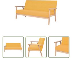 vidaXL Gele Bank - 3-zitsbank - Driezitsbank stof geel - Banks Kopen - Salon Meubilair - Living Room Furniture