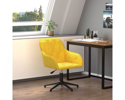 vidaXL Gele Draaibare Kantoorstoel - Fluwelen Design Kantoorsstoel - Draaibare Stoel - Fluweel Stoel - Gele Stoel - Ergonomische Stoel