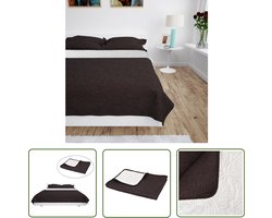 vidaXL Gequilt Bedsprei - Comfortabele Bedsprei - Bedsprei dubbelzijdig 170x210 cm quilt crème en bruin - Dubbele Bedsprei - Katoenen Bedsprei - Crème Bruine Bedsprei
