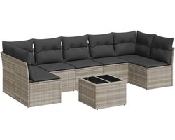 vidaXL Gereedschap - Dynamische Sleutel - 8-delige Loungeset met kussens poly rattan lichtgrijs - Drapers Tools - Klikmechanisme - Torque Wrench