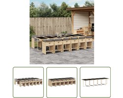 vidaXL Gereedschapset - Dynamische Sleutel - 13-delige Tuinset met kussens poly rattan gemengd beige - Drapers Tools - Klikmechanisme - Torque Wrench
