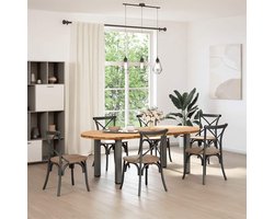 vidaXL Gereedschapset - Dynamische Sleutel - Eettafel 220x100x74 cm ovaal massief eikenhout lichtbruin - Draadspanning - Draper Tools - Klikmechanisme