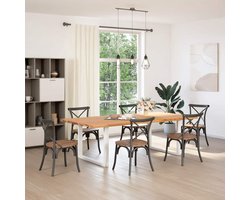 vidaXL Gereedschapset - Dynamische Sleutel - Eettafel met natuurlijke rand 240x120x74 cm massief eikenhout - Drapers Tools - Klikmechanisme - Torque Wrench