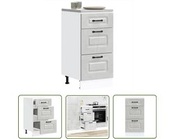 vidaXL Gereedschapset - Dynamische Sleutel - Keuken onderkast Kalmar bewerkt hout betongrijs - Klikmechanisme - Torque Wrench - Draadloos Gereedschap