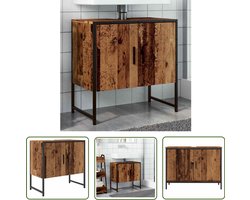 vidaXL Gereedschapset - Dynamische Sleutel - Wastafelkast 60x33x60 cm bewerkt hout oud houtkleurig - Drapers Tools - Klikmechanisme - Torque Wrench