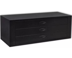 vidaXL - Gereedschapskist - met - 3 - lades - metaal - zwart