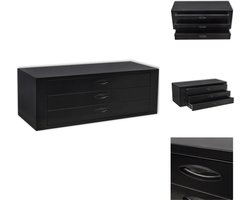 vidaXL - Gereedschapskist met 3 lades metaal zwart