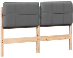 vidaXL - Gestoffeerd - hoofdbord - met - hoofdeinde - Bruin - en - Lichtgrijs - 140 - cm