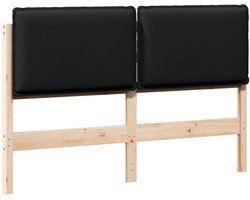 vidaXL - Gestoffeerd - hoofdbord - met - hoofdeinde - Natuurlijk - en - zwart - 135 - cm