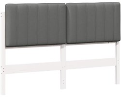 vidaXL - Gestoffeerd - hoofdbord - met - hoofdeinde - Wit - en - Lichtgrijs - 140 - cm