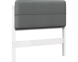 vidaXL - Gestoffeerd - hoofdbord - met - hoofdeinde - Wit - en - Lichtgrijs - 90 - cm