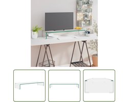 vidaXL Glas Meubilair - TV-meubel - Tv-meubel/monitorverhoger transparant 90x30x13 cm glas - Monitor Verhoger - Transparant Meubel - Salontafel