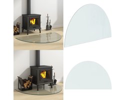 vidaXL Glasplaat voor open haard halfrond 1000x600 mm - Glasplaat Openhaard - Glasplaten Openhaard - Glasplaat Onder Kachel - Kachel Glasplaat