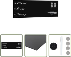 vidaXL Glazen Schoolbord - Magnetisch Whiteboard - Schoolbord voor aan de wand magnetisch 60x20 cm glas - Magneetschoolbord - Drogeffect Board - Bureau Organisatie