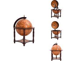 vidaXL Globebar - Globebars - Globe Bar - Drankkast - Globebar massief eucalyptushout bruin