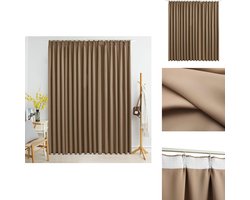 vidaXL Gordijn - Gordijnen - Verduisterend Gordijn - Verduisterende Gordijnen - Gordijn verduisterend met haken 290x245 cm taupe