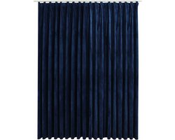 vidaXL - Gordijn - verduisterend - met - haken - 290x245 - cm - fluweel - blauw