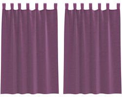 vidaXL - Gordijnen - met - lussen - 2 - st - 140x175 - cm - paars