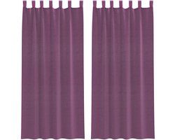 vidaXL - Gordijnen - met - lussen - 2 - st - 140x245 - cm - paars
