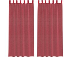 vidaXL - Gordijnen - met - lussen - 2 - st - 140x245 - cm - wijnrood