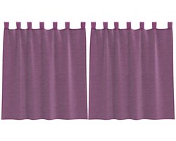 vidaXL - Gordijnen - met - lussen - 2 - st - paars - 140x140 - cm