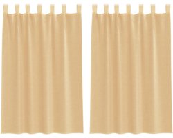 vidaXL - Gordijnen - met - lussen - 2 - st - zand - 140x175 - cm - zand