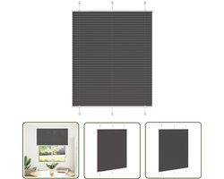 vidaXL Gordijnen - Plisségordijn - Plissé rolgordijn 110x150cm stofbreedte 109,4cm polyester zwart - Raamdecoratie - Zwarte Gordijnen - Zonwering