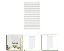 vidaXL Gordijnen - Plisségordijn - Plissé rolgordijn 70x100 cm stofbreedte 69,4 cm polyester wit - Raamdecoratie - Zonwering - Privacy