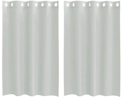 vidaXL - Gordijnen - voile - met - doorvoertules - 2 - st - 140x175 - cm - lichtgrijs