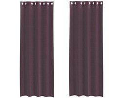 vidaXL - Gordijnen - voile - met - doorvoertules - 2 - st - paars - 140x260 - cm