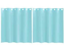 vidaXL - Gordijnen - voile - met - doorvoertules - 2 - st - turkoois