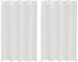 vidaXL - Gordijnen - voile - met - doorvoertules - 2 - st - wit
