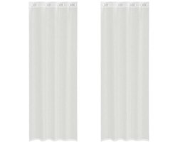 vidaXL - Gordijnen - voile - met - doorvoertules - 2 - st - wit