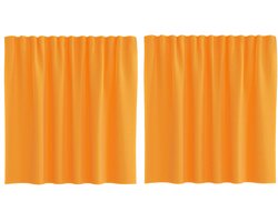 vidaXL - Gordijnen - voile - met - lussen - 2 - st - 140x140 - cm - oranje