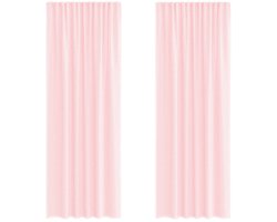 vidaXL - Gordijnen - voile - met - roedezakken - 2 - st - lichtroze