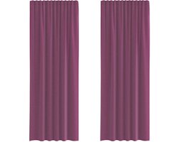 vidaXL - Gordijnen - voile - met - roedezakken - 2 - st - paars
