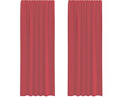 vidaXL - Gordijnen - voile - met - roedezakken - 2 - st - wijnrood
