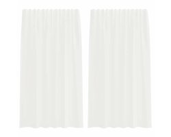 vidaXL - Gordijnen - voile - met - roedezakken - 2 - st - wit